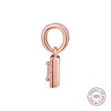 925 Sterling Silver Rose Luminous Ice Pendant Charms Beads