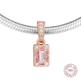 925 Sterling Silver Rose Luminous Ice Pendant Charms Beads