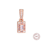 925 Sterling Silver Rose Luminous Ice Pendant Charms Beads