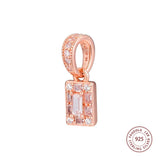 925 Sterling Silver Rose Luminous Ice Pendant Charms Beads