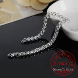 925 Sterling Silver Round Box Chain Bracelets For Women