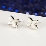 925 Sterling Silver Shell Mother of Pearl Cross Stud Earrings