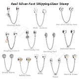 925 Sterling Silver Safety Chain Family Tree Fits Pandora Bracelets