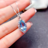 925 Sterling Silver Sapphire Pendant Necklace for Women
