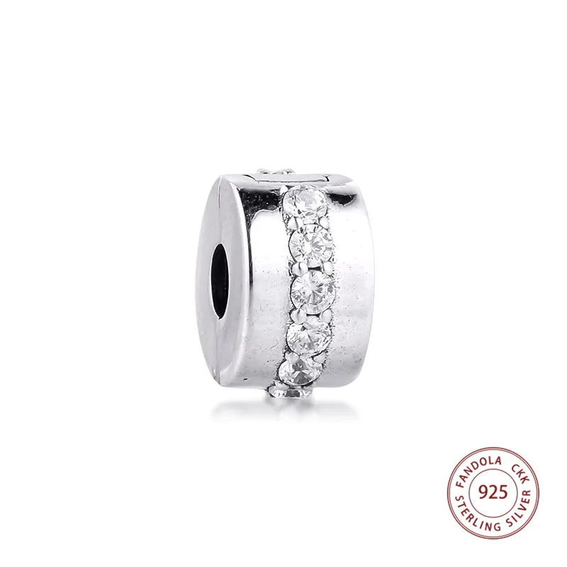 925 Sterling Silver Shining Path Clip Charm for Bracelets