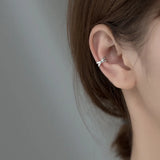 925 Sterling Silver Double Layered Ear Cuff Wrap Earrings