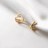 925 Sterling Silver Double Layered Ear Cuff Wrap Earrings