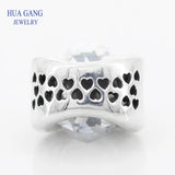 925 Sterling Silver Sparkling Crown O Bead for Bracelets