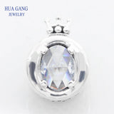 925 Sterling Silver Sparkling Crown O Bead for Bracelets