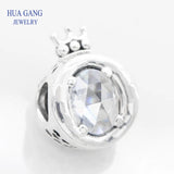 925 Sterling Silver Sparkling Crown O Bead for Bracelets