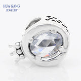 925 Sterling Silver Sparkling Crown O Bead for Bracelets