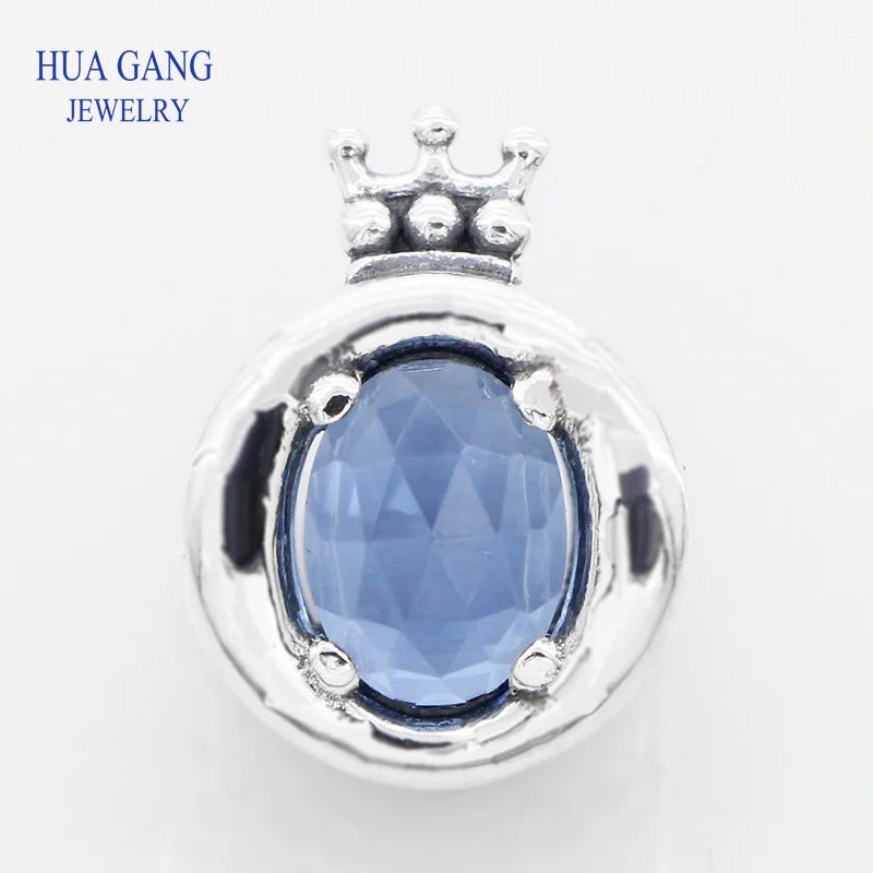 925 Sterling Silver Sparkling Crown O Bead for Pandora Bracelets