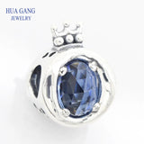 925 Sterling Silver Sparkling Crown O Bead for Pandora Bracelets