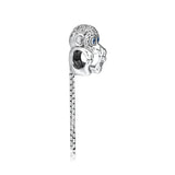 925 Sterling Silver Monkey Charm Zirconia Metal Beads for Jewelry Making