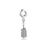 925 Sterling Silver Wine Bottle Dangle Charms Beads Fit Bracelet