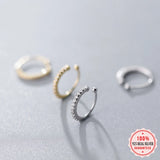 925 Silver Stars Punk Ear Cuff with CZ Clip Earrings