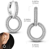 925 Sterling Silver Stud Earring Zircon Double Round Earring for Women