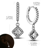 925 Sterling Silver Stud Earring Zircon Double Round Earring for Women