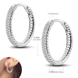 925 Sterling Silver Stud Earring Zircon Double Round Earring for Women