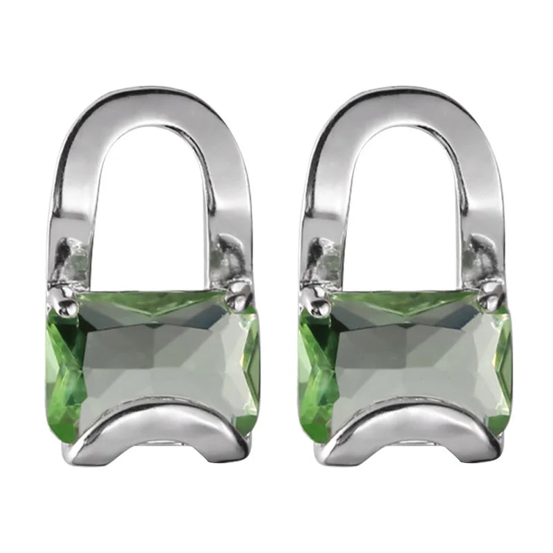 925 Sterling Silver Heart Zircon Stud Earrings Jewelry
