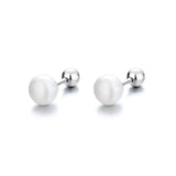925 Silver Stud Earrings with Freshwater Pearl, Lady Fine Jewelry