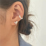 925 Sterling Silver Heart Zircon Stud Earrings for Girls YME986