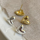 925 Sterling Silver Heart Zircon Stud Earrings for Girls YME986