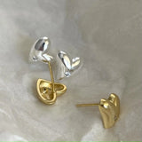 925 Sterling Silver Heart Zircon Stud Earrings for Girls YME986