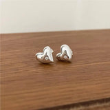 925 Sterling Silver Heart Zircon Stud Earrings for Girls YME986