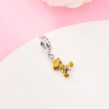 925 Silver Tigger Pig Bear Beads Pendants for Bracelet Charms
