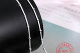 925 Sterling Silver Thin Beads Snake Chain Necklace for Women Girls
