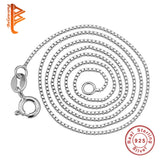 925 Sterling Silver Vintage Chain Necklace Women Box Chain Adjustable