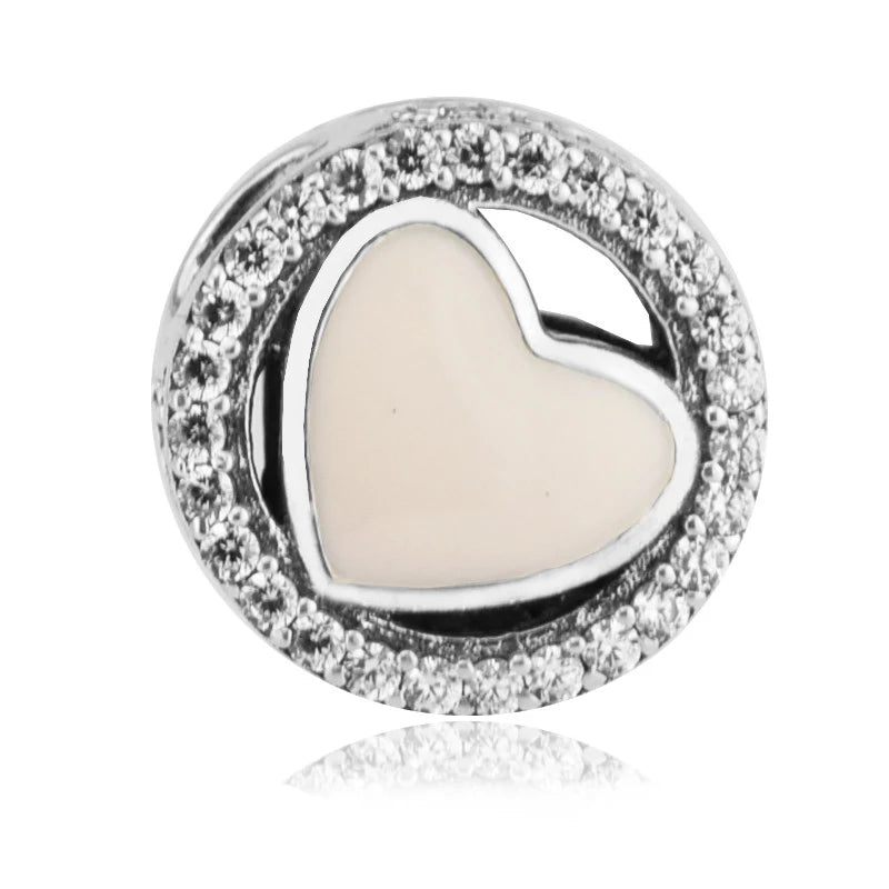 Real 925 Sterling Silver Love Charms Beads for Jewelry Making