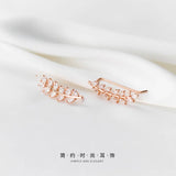 925 Sterling Silver Zircon Leaf Ear Climber Earrings for Women