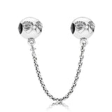 925 Sterling Silver Bow Starlight Safety Chain for Charms Bracelet