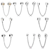 925 Sterling Silver Bow Starlight Safety Chain for Charms Bracelet