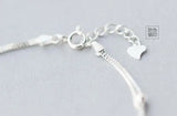925 Sterling Silver Multi-Rows Lucky Beads & Star Anklet Bracelet