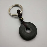 100% Real Bianshi Natural Bian Stone Buddha Keychain for Men Women