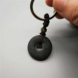 100% Real Bianshi Natural Bian Stone Buddha Keychain for Men Women