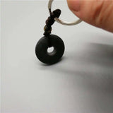 100% Real Bianshi Natural Bian Stone Buddha Keychain for Men Women