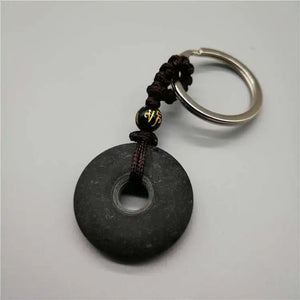 100% Real Bianshi Natural Bian Stone Buddha Keychain for Men Women
