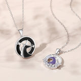 925 Silver Couple Pendant Necklaces Galaxy Unicorn Jewelry Gift