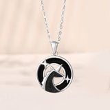 925 Silver Couple Pendant Necklaces Galaxy Unicorn Jewelry Gift