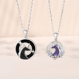 925 Silver Couple Pendant Necklaces Galaxy Unicorn Jewelry Gift