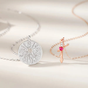 Sterling 925 Silver Couple Pendant Necklaces Love Time Gift
