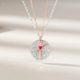 Sterling 925 Silver Couple Pendant Necklaces Love Time Gift