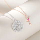 Sterling 925 Silver Couple Pendant Necklaces Love Time Gift