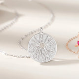 Sterling 925 Silver Couple Pendant Necklaces Love Time Gift