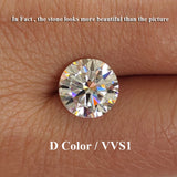 1.0ct 6.5mm Lab Grown Diamond Moissanite Stone Pass Diamond Tester