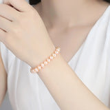 Real Freshwater Pearl Bracelet S925 Silver Hand Jewelry 7-8mm AAAA Class